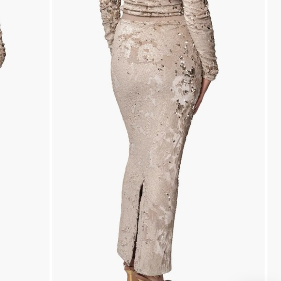 JLUXLABEL Gold Sequin Velvet Skirt Set - Picture 16 of 16